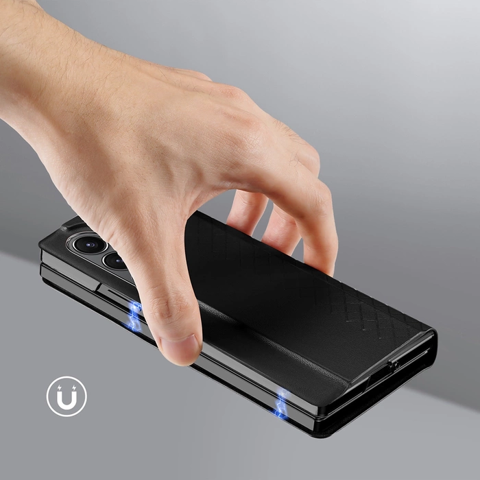 Dux Ducis Brill leather case for Samsung Galaxy Z Fold 6 with flap and card slot - black