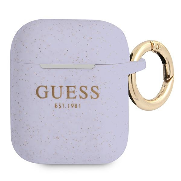 Guess Apple GUA2SGGEU AirPods Hülle lila / lila Silikon Glitzer