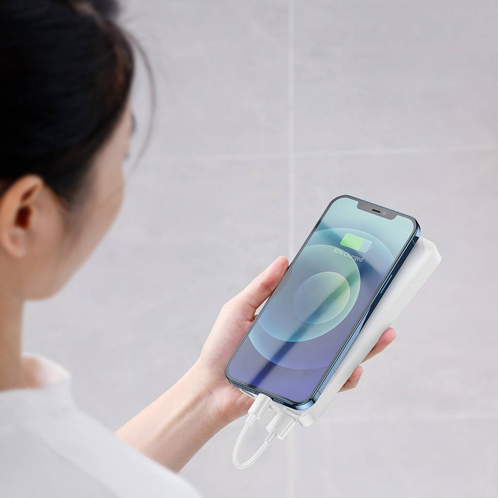 Baseus Bipow Fast Charging Power Bank 10000mAh 20W černá (Overseas Edition) + USB-A - Micro USB 0,25m černý kabel (PPBD050301)