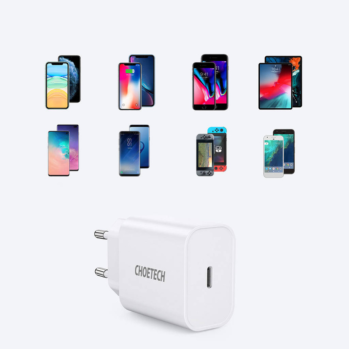 Choetech USB-Wandladegerät Typ C PD 20W weiß (Q5004 V4)