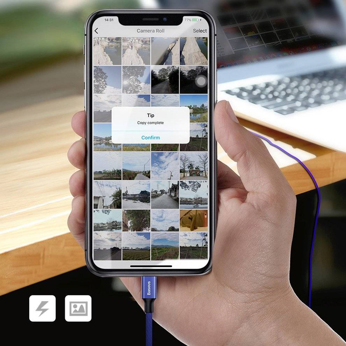 Baseus Yiven USB / Lightning Cable with Material Braid 1,8M black (CALYW-A01)