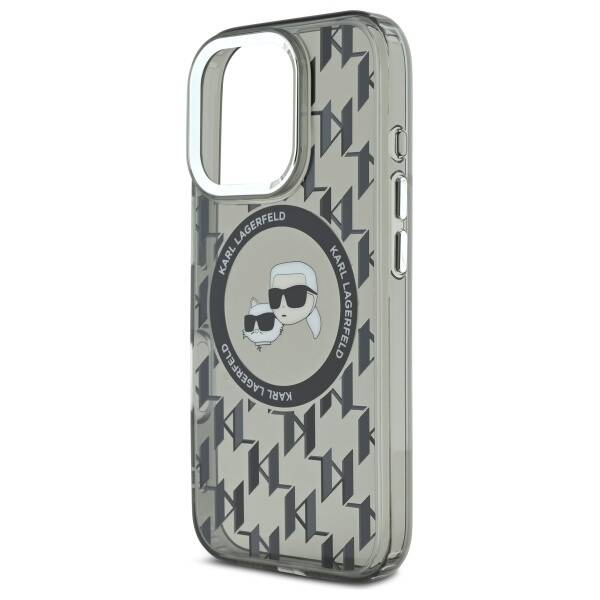 Etui Karl Lagerfeld iPhone 16 Pro 6.3" czarny/black IML Monogram Karl&Choupette Head MagSafe