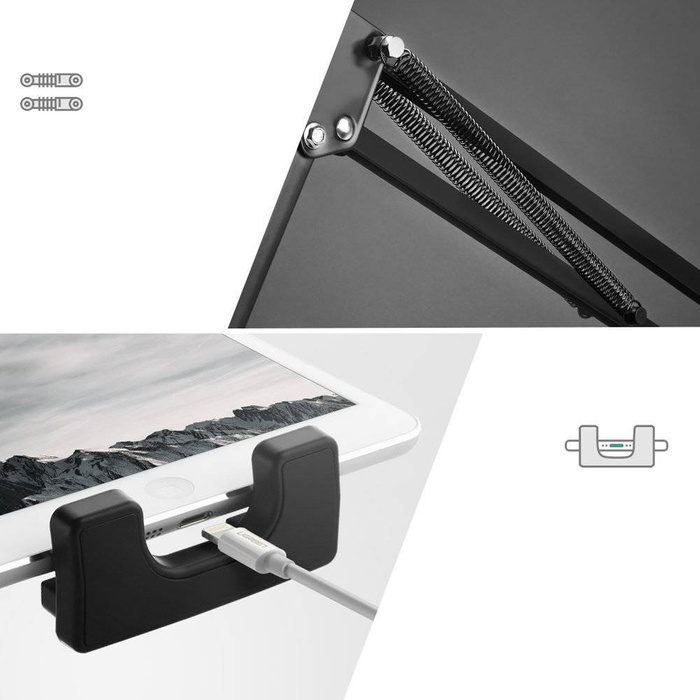 Ugreen universal phone tablet holder with folding long arm black and gray (50394)