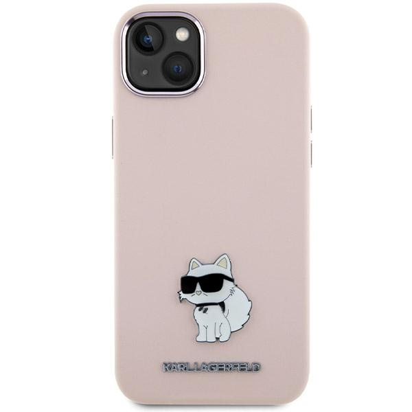 Etui Karl Lagerfeld KLHCP15MSMHCNPP iPhone 15 Plus 6.7" różowy/pink Silicone Choupette Metal Pin Case