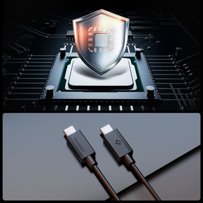 Spigen EB6010CC ESSENTIAL TYPE-C CABLE 60W 100CM NOIR