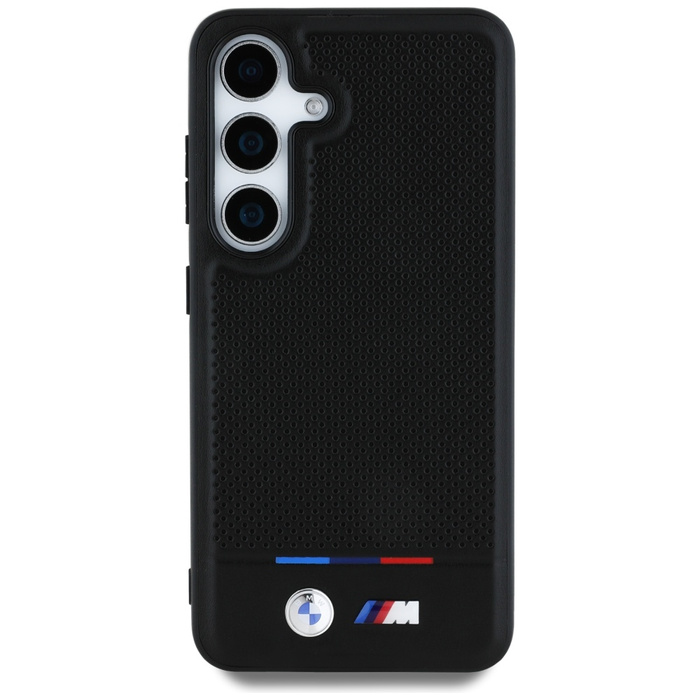 Funda BMW Cuero Tricolor Stripe MagSafe para Samsung Galaxy S25 negro
