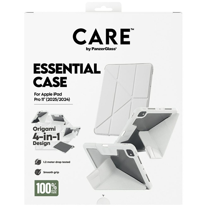 Etui Care by PanzerGlass Y fold do iPad  Pro 11" (2025/2024) jasnoszary