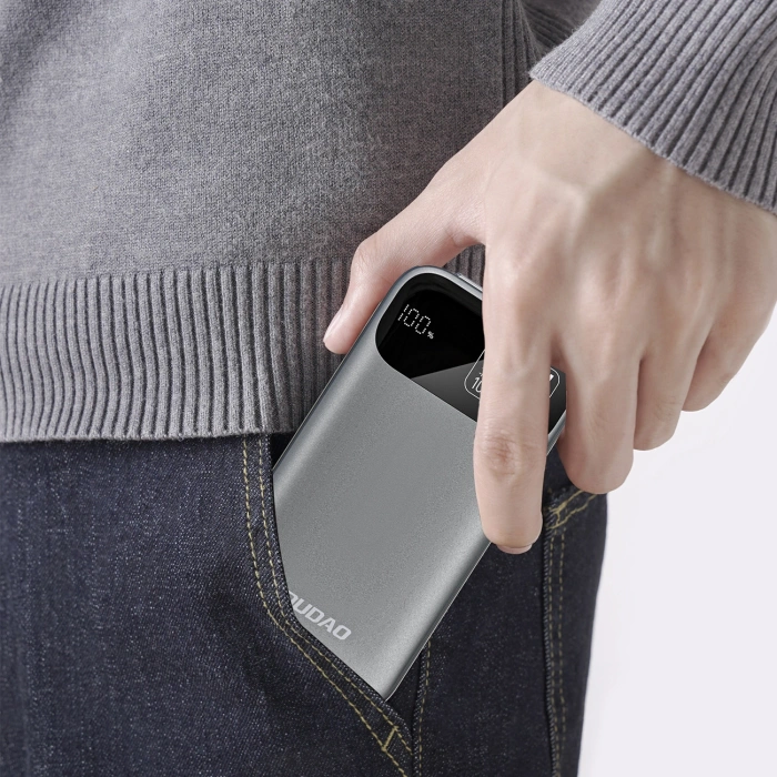 Powerbank Dudao K31 10000 mAh 22,5W PD z wbudowanym kablem - szary