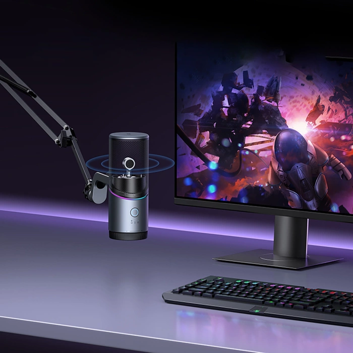 Ugreen CM769 Desktop Microphone with USB-A, RGB LED - Silver