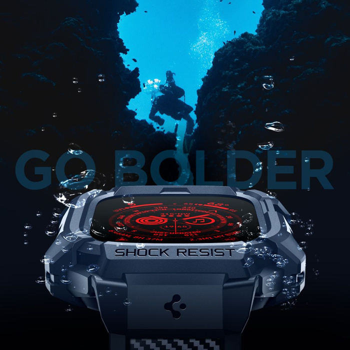 Bracelet Spigen Rugged Armor "pro" Apple Watch Ultra 1 / 2 (49 Mm) Bleu marine