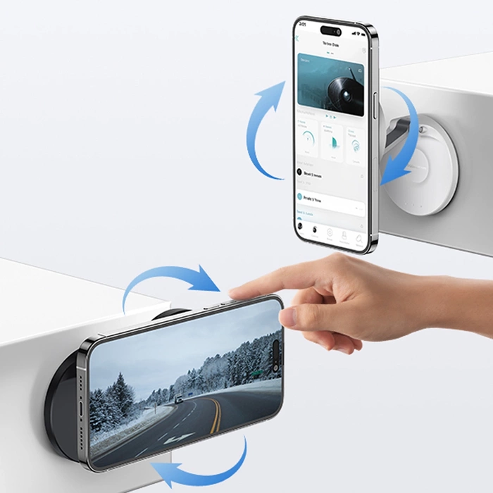 Magnetic Desktop Phone Stand Baseus MagPro self-adhesive (black)