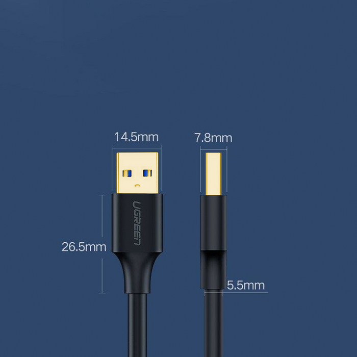 Ugreen Kabel USB 3.0 Kabel (männlich) - USB 3.0 (männlich) 2m grau (10371)