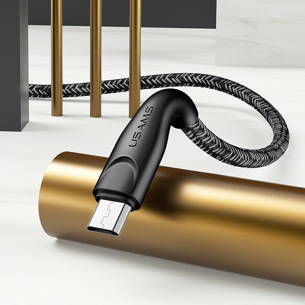 USAMS Kabel opletení U41 MicroUSB/USB Fast Charge 3m červená/červená SJ399USB02 (US-SJ399)
