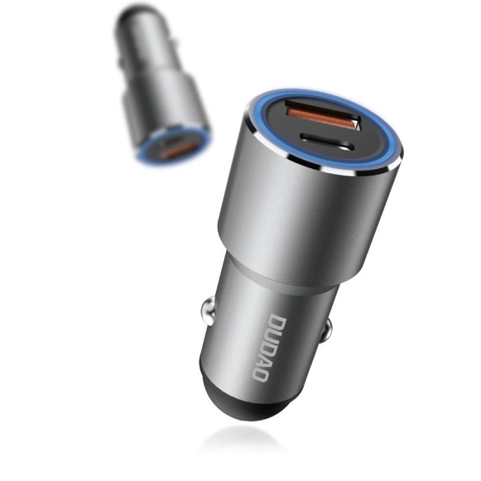 Dudao USB / USB Autoladegerät Typ C Power Delivery Schnellladung 22,5 W Grau (R4PQ)