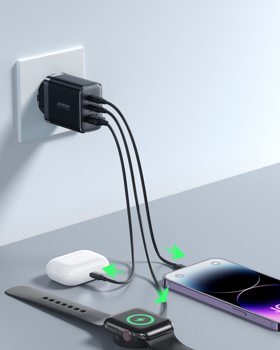 Joyroom JR-TCF10 Schnellladegerät 2x USB-C USB-A 32W - Schwarz