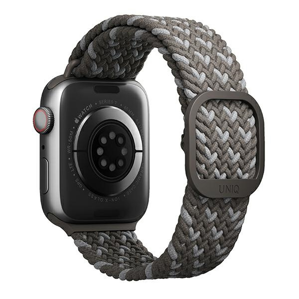 UNIQ řemínek Aspen Apple Watch 44/42/45mm opletené DE šedá/oblázkově šedá