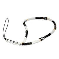 Guess přívěsek GUSTBCKH Řemínek k telefonu Heishi Beads black-white/black-white
