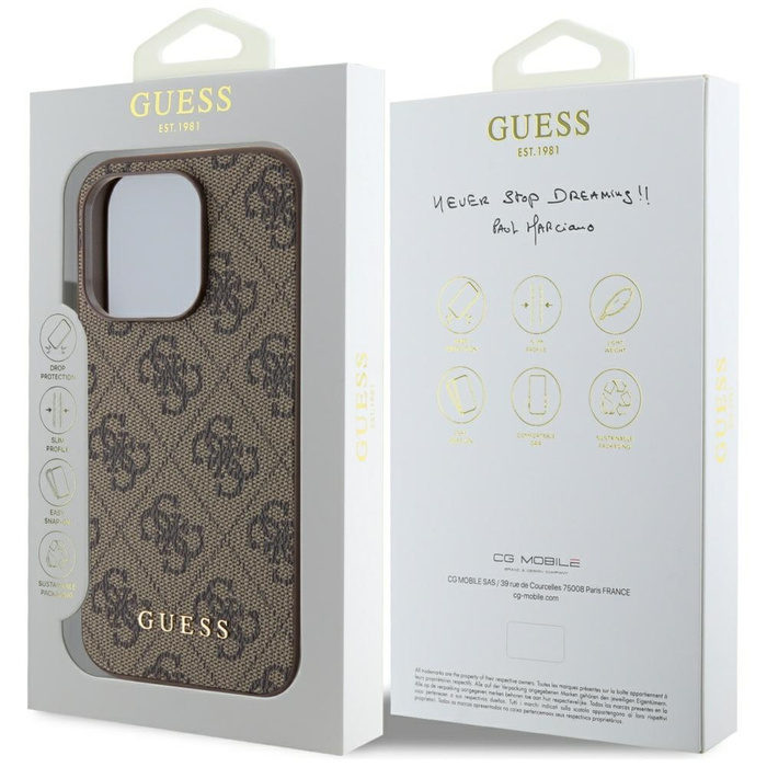 Guess GUHCP15LGF4GBR iPhone 15 Pro 6.1" marron/marron durcase 4G Charms Collection