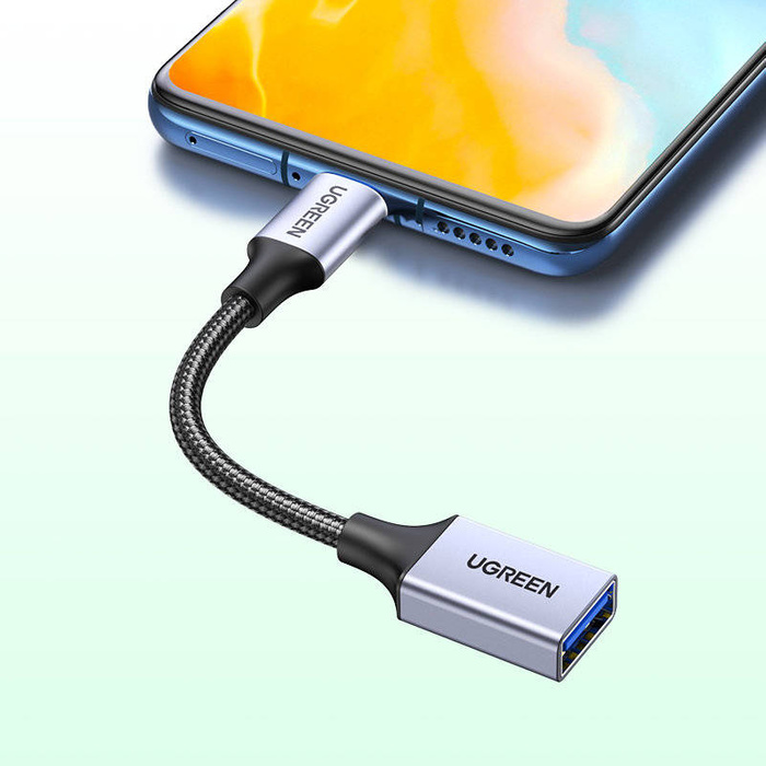 Kábel USB C (férfi) - USB (női) 3.0 OTG 0.15m Ugreen US378 - fekete