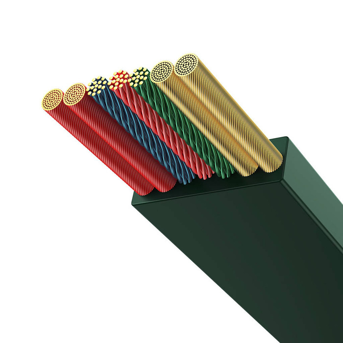 Baseus Bright Mirror 2 retractable cable 3in1 USB Type C - micro USB + Lightning + USB Type C 3.5A 1.1m green (CAMJ010206)