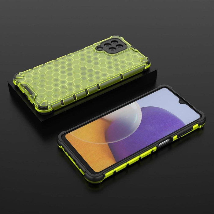 Honeycomb coque housse blindée avec cadre en gel Samsung Galaxy A22 4G vert