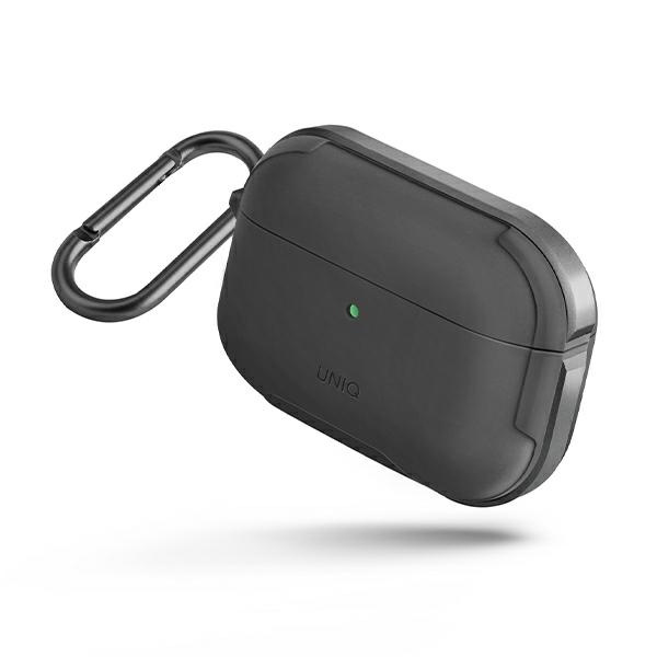 UNIQ obal Valencia AirPods Pro šedá/gunmetalová šedá Antimikrobiální provedení