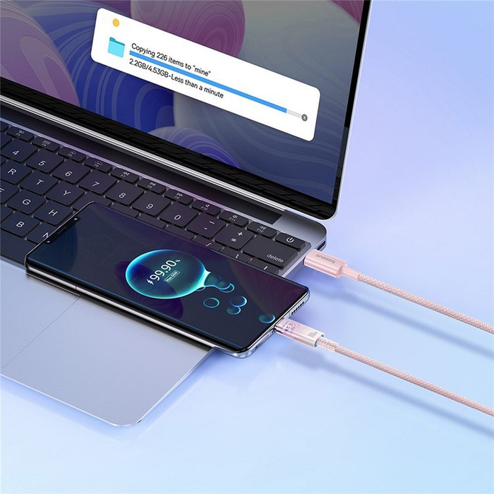 BASEUS kabel Typ C do Typ C Explorer Power Delivery 100W 1m różowy P10319703411-00 / CB000043