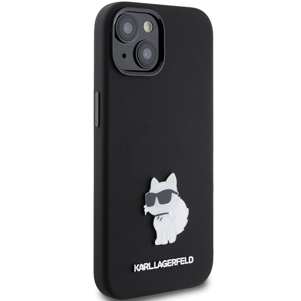 Etui Karl Lagerfeld KLHCP15MSMHCNPK iPhone 15 Plus 6.7" czarny/black Silicone Choupette Metal Pin Case