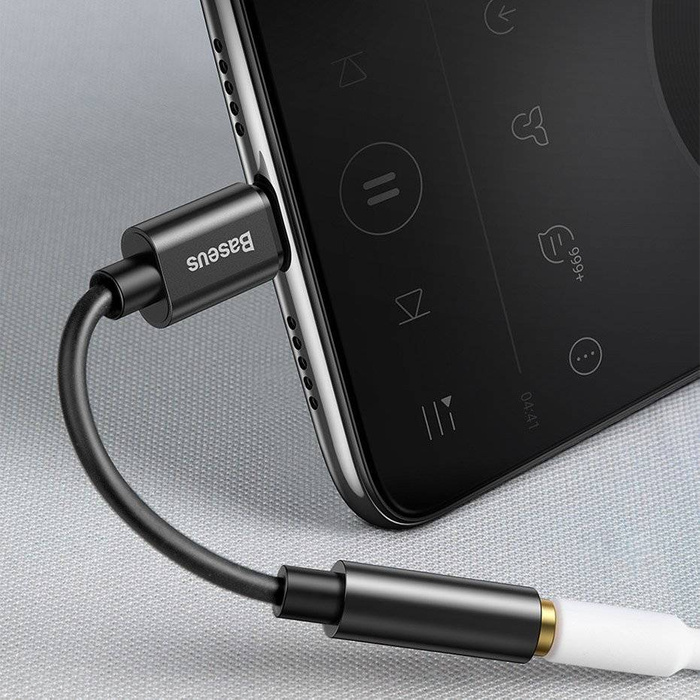 Adattatore per cuffie Baseus L54 da USB-C a jack audio da 3,5 mm DAC 24 bit 48 KHz nero (CATL54-01)