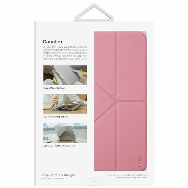 UNIQ case Camden iPad 10th gen (2022) pink/rouge pink Antimicrobial