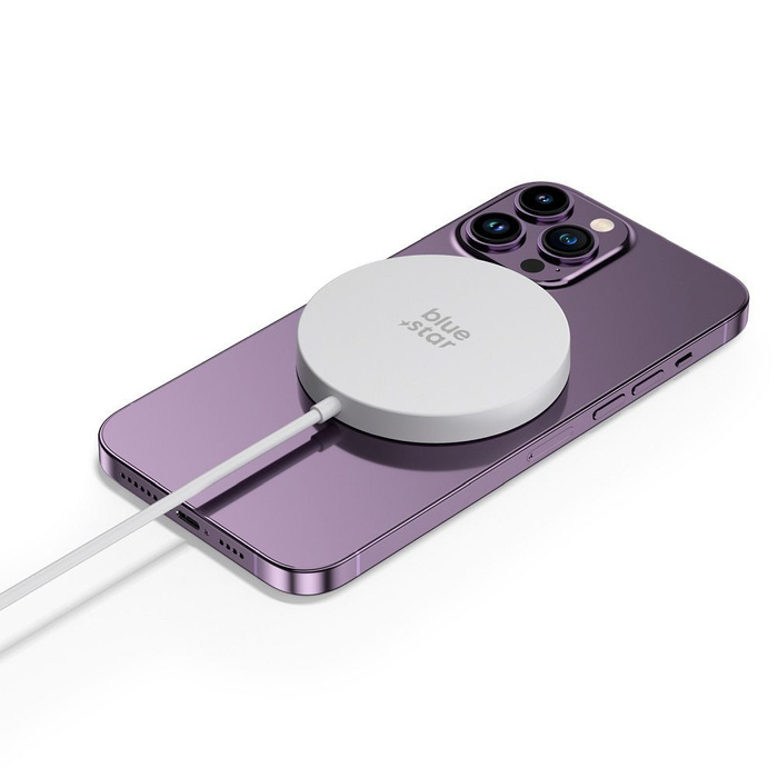 Ładowarka bezprzewodowa BLUE STAR Charing Pad 15w kompatybilna z MagSafe biała