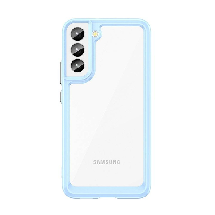 Custodia Cover Space per Samsung Galaxy S22 + (S22 Plus) Cover rigida con cornice in gel blu