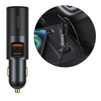 Baseus Share Together USB / USB Type C nabíječka do auta / 120W zásuvka pro zapalovač cigaret Quick Charge Power Delivery šedá (CCBT-C0G)