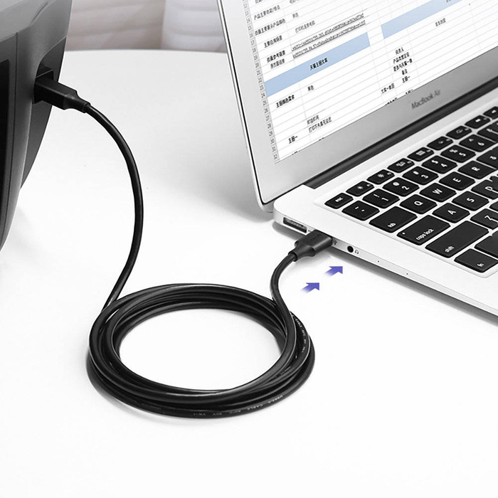 Ugreen USB Type B printer cable (male) - USB 2.0 (male) 480 Mbps 1 m black (US135 20846)