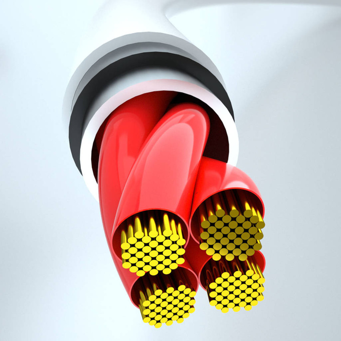 Cable USB - USB C / micro USB / Lightning 480Mb/s 6A 1.2m - blanco