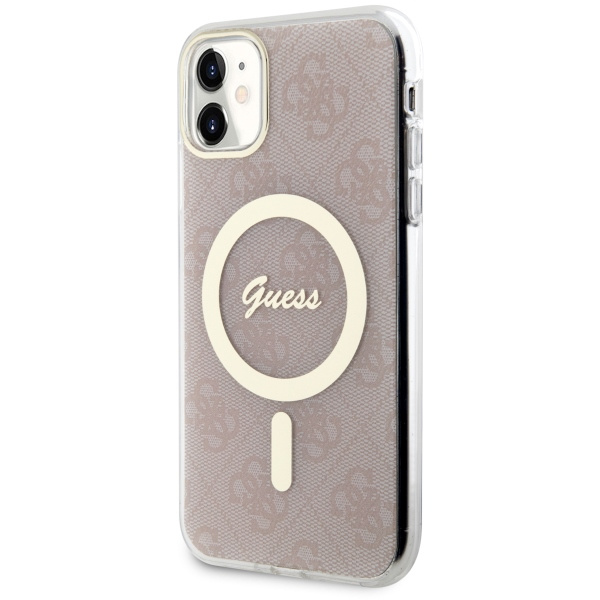 Hülle Guess GUHMN61H4STP iPhone 11 6.1" rosa/rosa hartcase 4G MagSafe Case