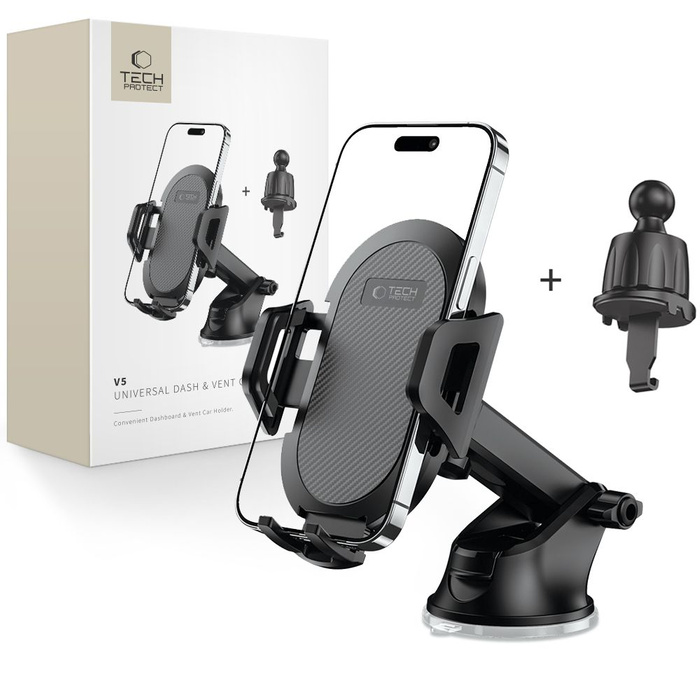 TECH-PROTECT V5 UNIVERSAL DASHBOARD &amp; VENT CAR MOUNT BLACK
