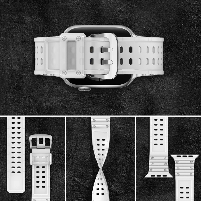 Pasek Strap Triple Protection do Apple Watch 42 / 44 / 45 / 49 mm opaska bransoleta - przezroczysty