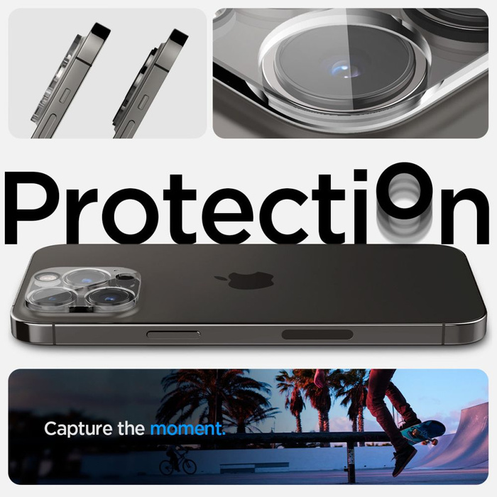 PROTECTOR DE CÁMARA Spigen OPTIK.TR PROTECTOR DE CÁMARA 2-PACK IPhone 14 PRO / 14 PRO MAX CRYSTAL CLEAR