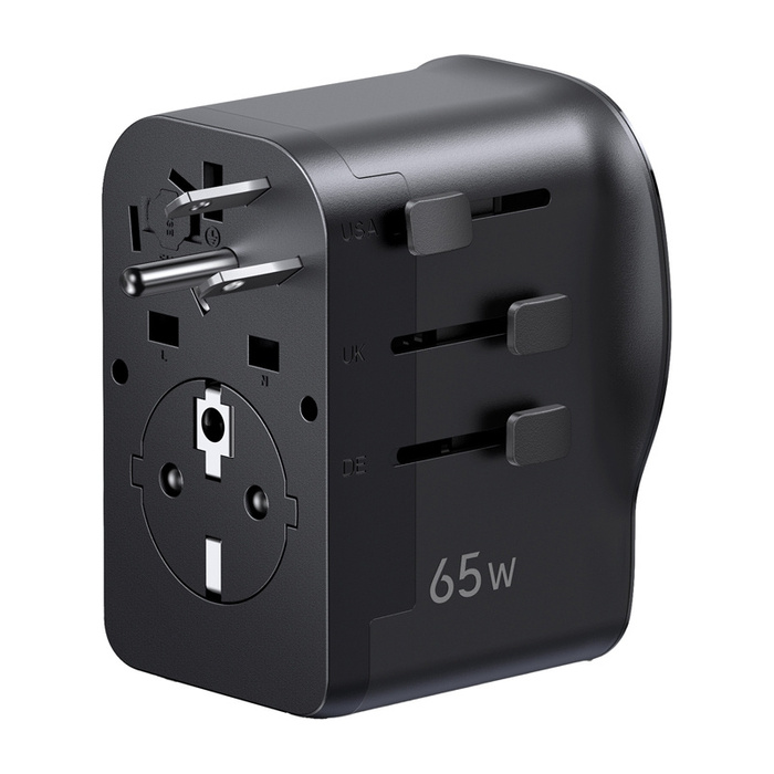 Universeller Reiseadapter / ladergerät Netzwerk Ugreen S550, 65W, 2x USB-C, 1x USB-A