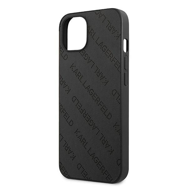 Hülle KARL LAGERFELD Apple iPhone 13 Mini Perforiert Allover Schwarz Hartcase