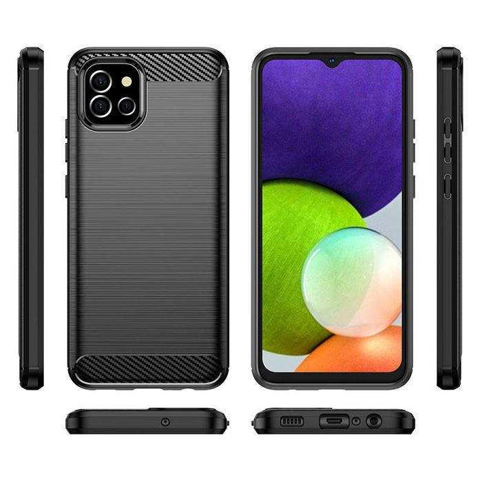 Karbon Case flexibilní pouzdro kryt Samsung A03S EU (166,5) černý