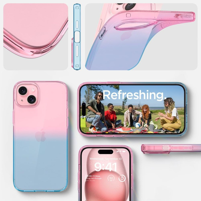 Case Spigen Liquid Crystal iPhone 15 Gradation Pink Case