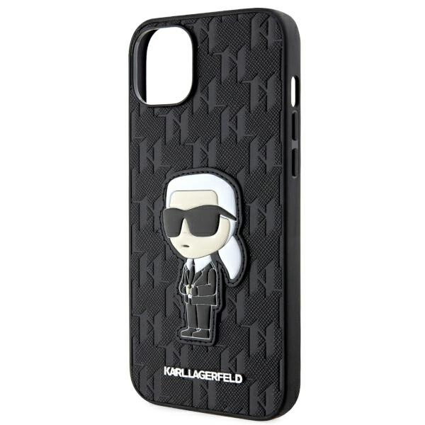 Hülle Karl Lagerfeld KLHCP14MSAKHPKK iPhone 14 Plus 6,7" schwarz/schwarz Saffiano Monogram Ikonik Case