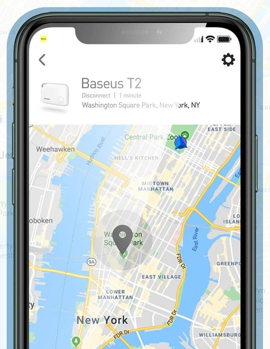 Baseus T2 keychain mini wireless key and other object finder white (ZLFDQT2-02)