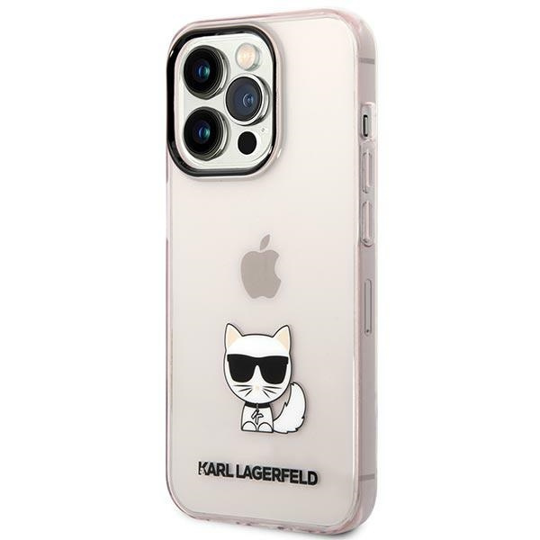 Case KARL LAGERFELD Apple iPhone 14 Pro Max Transparent Choupette Body Pink Hardcase