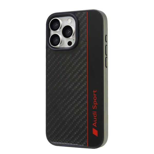 Audi Carbon Fiber Stripe iPhone 16 ProMax 6.9" czarny/black hardcase AUS-TPUPCIP16PM-R8/D1-BK