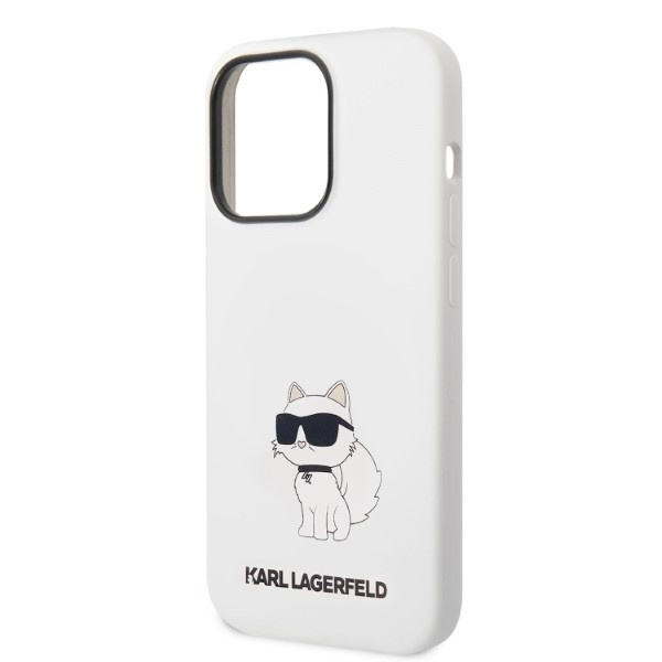 Hülle Karl Lagerfeld iPhone 14 Pro 6.1" hartcase weiß/weiß Silikon Choupette