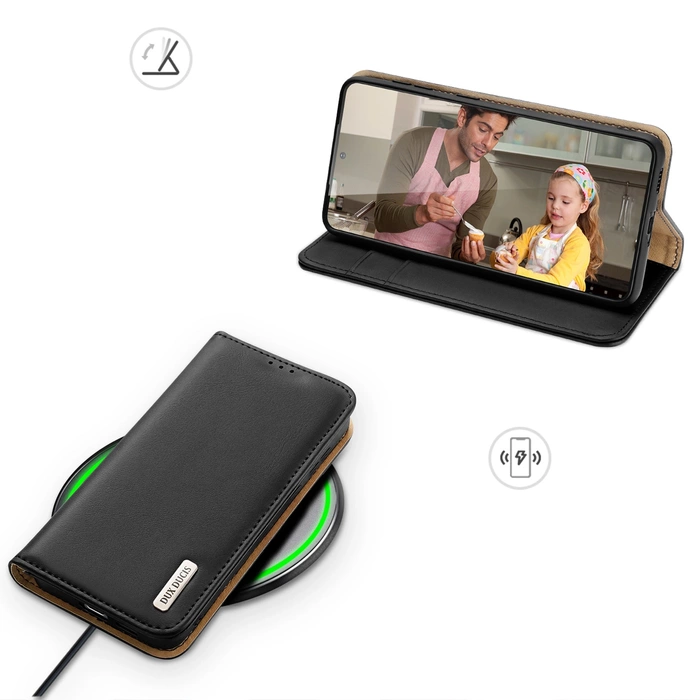 Etui Dux Ducis HIVo avec rabat et bloqueur RFID pour Samsung Galaxy S24+ - noir