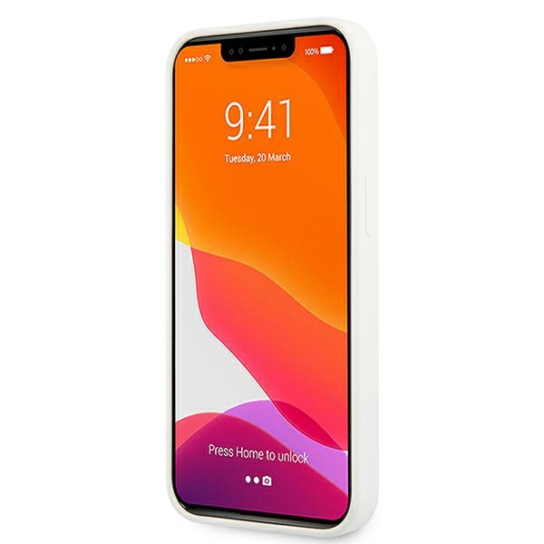 Pouzdro GUESS Apple iPhone 13 Mini silikonové 4G Logo bílé pevné pouzdro